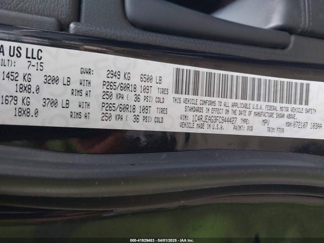 1C4RJEAG3FC944427 Jeep Grand Cherokee Laredo