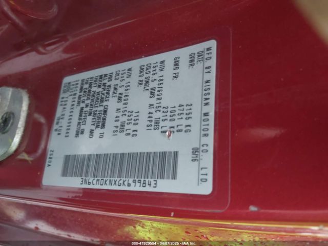3N6CM0KNXGK699843 Nissan Nv200 S/sv