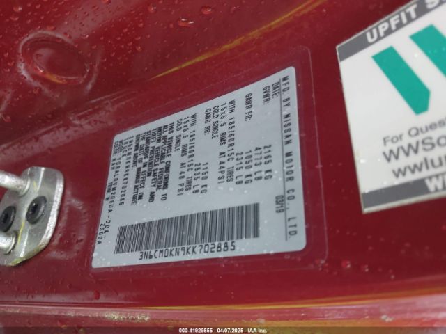 3N6CM0KN9KK702885 Nissan NV200 SV