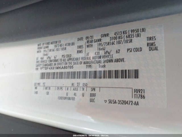 Ford Transit-350 Cargo Van 2021 1FTBF4X81MKA80705 Image 9
