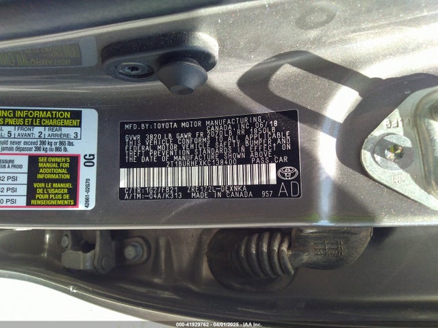 Toyota COROLLA LE 2019 2T1BURHEXKC138400 Image 9