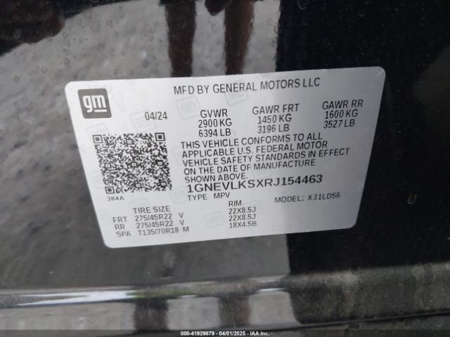 1GNEVLKSXRJ154463 Chevrolet Traverse Awd Rs