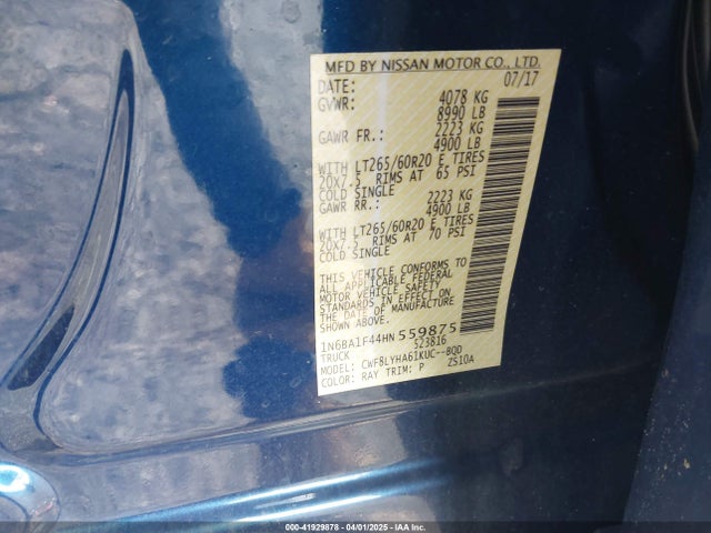 1N6BA1F44HN559875 Nissan Titan Xd Platinum Reserve Diesel