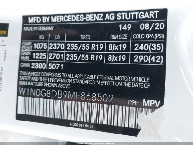 2021 MERCEDES-BENZ GLC 300 W1N0G8DB9MF868502 Photo 8