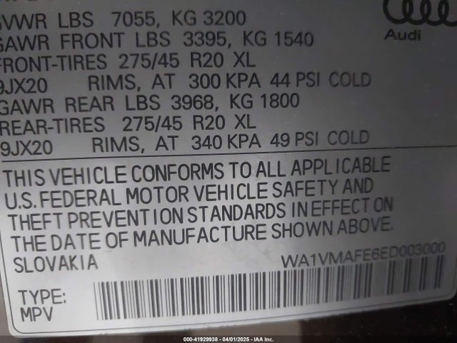 2014 AUDI Q7 WA1VMAFE6ED003000 Photo 8