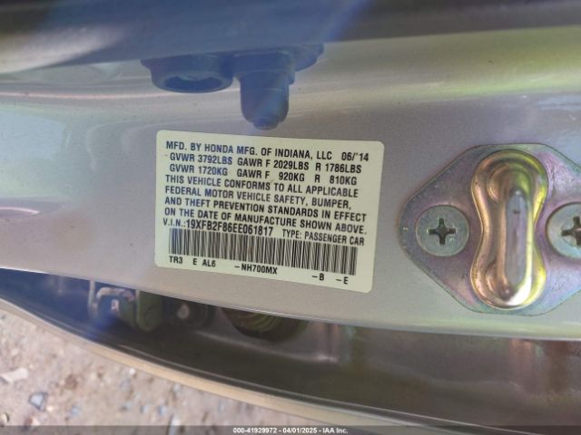 19XFB2F86EE061817 Honda CIVIC EX