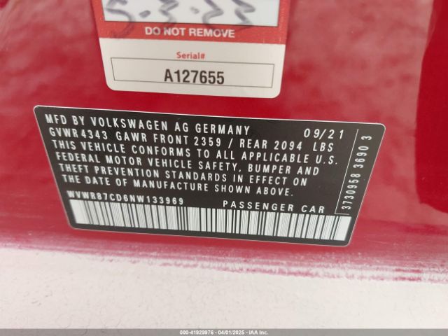 2022 VOLKSWAGEN GOLF GTI WVWR87CD6NW133969 Photo 8