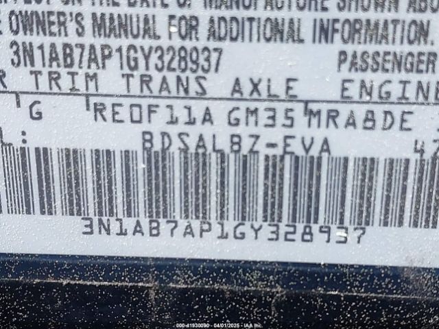 3N1AB7AP1GY328937 Nissan SENTRA S