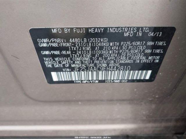JF2SJAAC9EH442810 Subaru Forester 2.5i