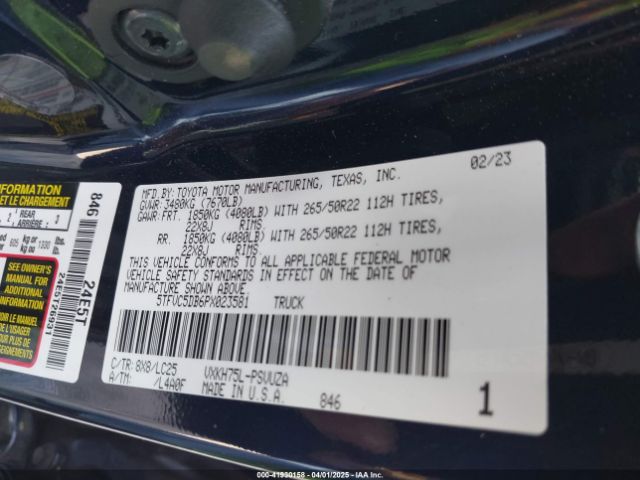 5TFVC5DB6PX023581 Toyota Tundra Hybrid Capstone