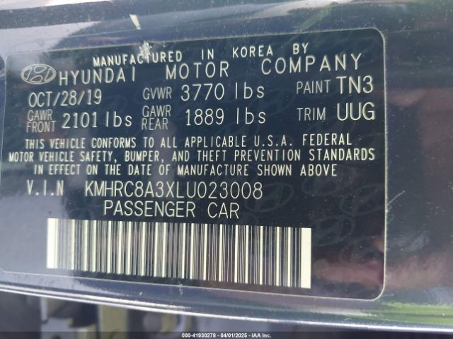 KMHRC8A3XLU023008 Hyundai Venue Denim