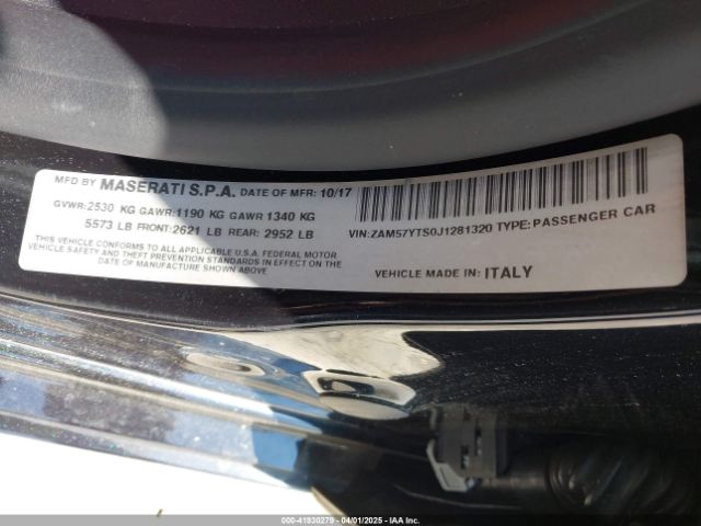 2018 MASERATI GHIBLI ZAM57YTS0J1281320 Photo 8