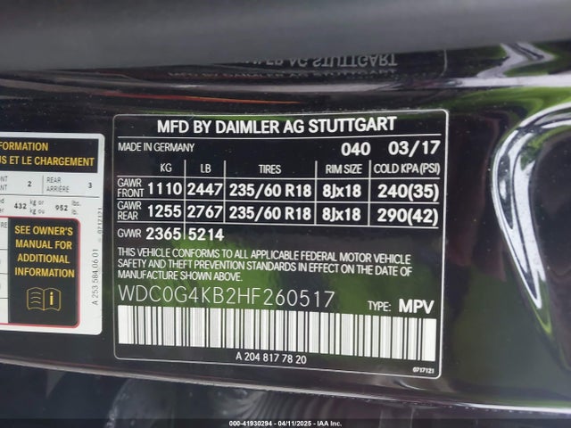 WDC0G4KB2HF260517 Mercedes-Benz Glc 300 4matic