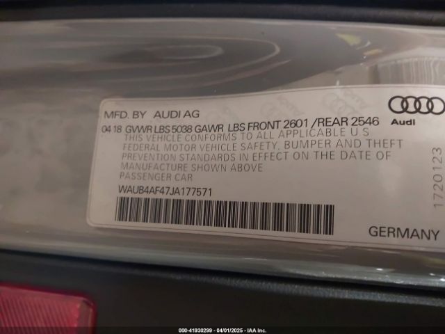 WAUB4AF47JA177571 Audi S4 3.0t Premium Plus