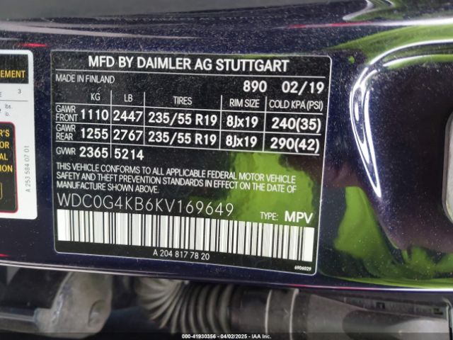 WDC0G4KB6KV169649 Mercedes-Benz Glc 300 4matic