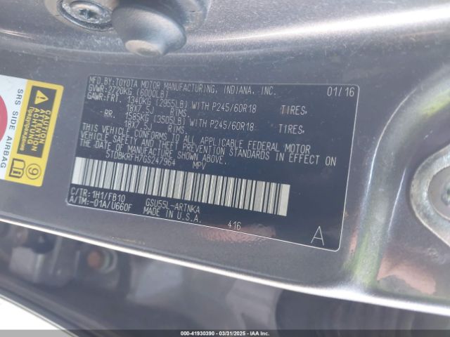 5TDBKRFH7GS247964 Toyota Highlander Le V6