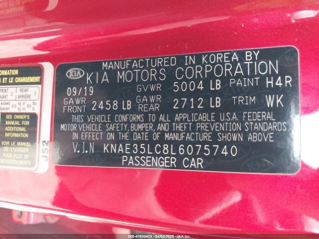 KNAE35LC8L6075740 KIA STINGER GT