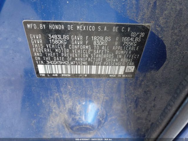 3HGGK5H42LM711246 Honda FIT LX