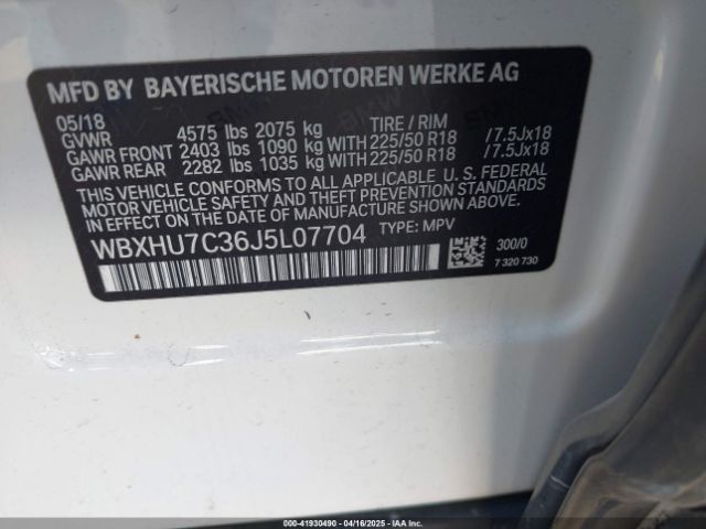 WBXHU7C36J5L07704 BMW X1 Sdrive28i