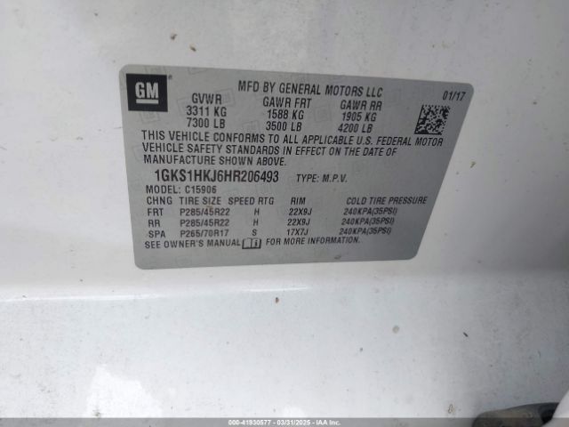 1GKS1HKJ6HR206493 GMC YUKON XL DENALI