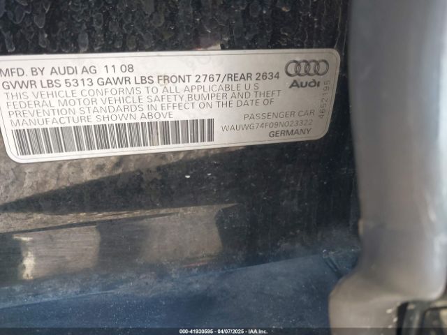 2009 AUDI A6 WAUWG74F09N023322 Photo 8