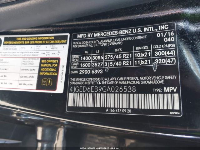 4JGED6EB9GA026538 Mercedes-Benz Gle 450 Amg Coupe 4matic
