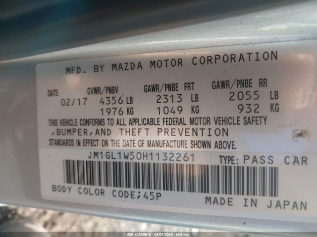 JM1GL1W50H1132261 Mazda Mazda6 Grand Touring
