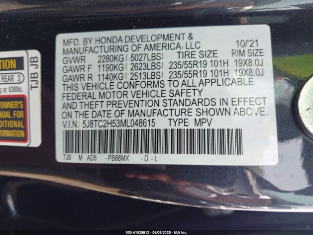 2021 ACURA RDX 5J8TC2H53ML048615 Photo 8