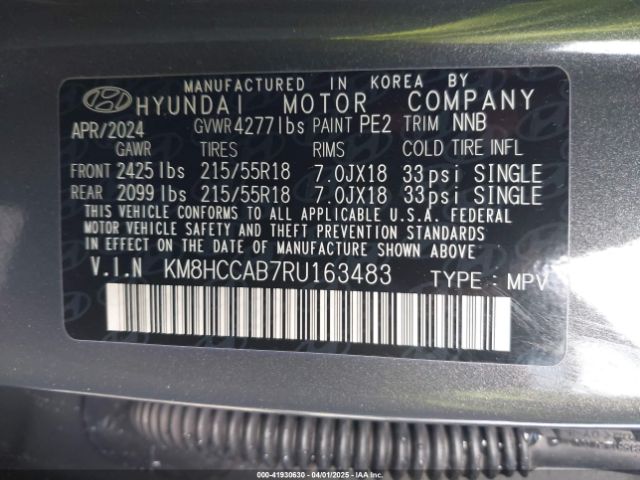 2024 HYUNDAI KONA KM8HCCAB7RU163483 Photo 8