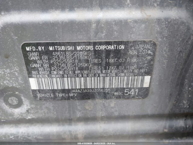 2018 MITSUBISHI OUTLANDER JA4AZ3A39JZ056255 Photo 8