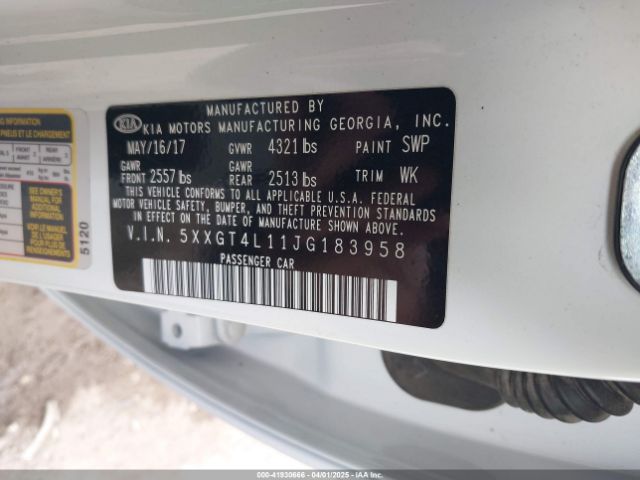 2018 KIA OPTIMA 5XXGT4L11JG183958 Photo 8
