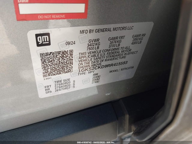 1GKS2CKD9RR415593 GMC Yukon 4wd At4