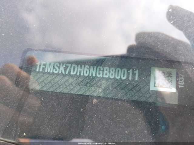 1FMSK7DH6NGB80011 Ford EXPLORER XLT