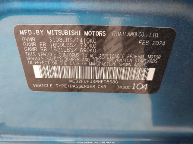 2024 MITSUBISHI MIRAGE G4 ML32FUFJ3RHF08580 Photo 8