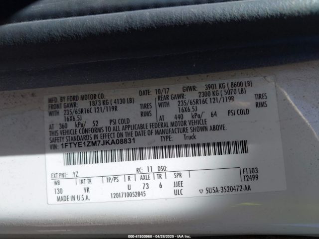 1FTYE1ZM7JKA08831 Ford Transit-150