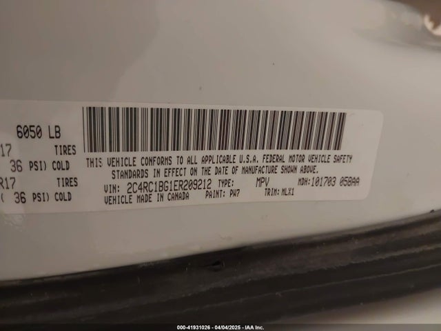 2C4RC1BG1ER209212 Chrysler Town & Country Touring