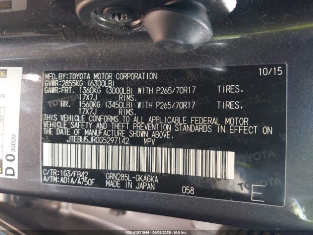 JTEBU5JR0G5297142 Toyota 4RUNNER SR5