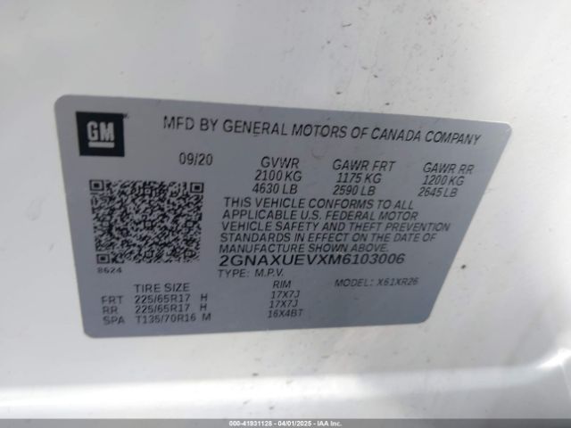 2GNAXUEVXM6103006 Chevrolet Equinox Awd Lt