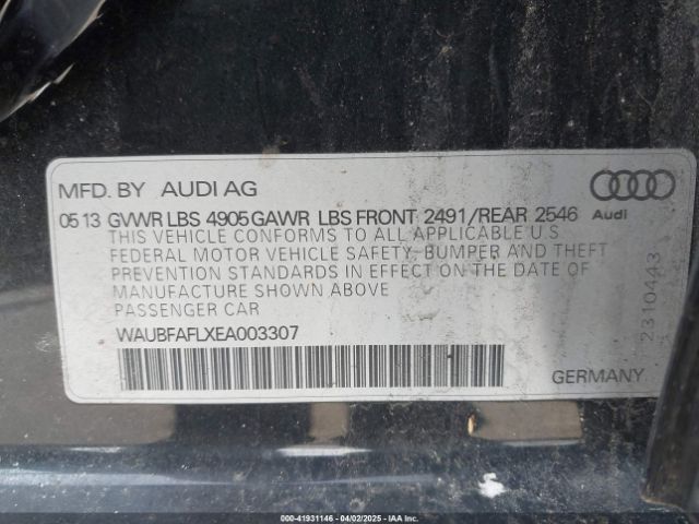 WAUBFAFLXEA003307 Audi A4 2.0t Premium
