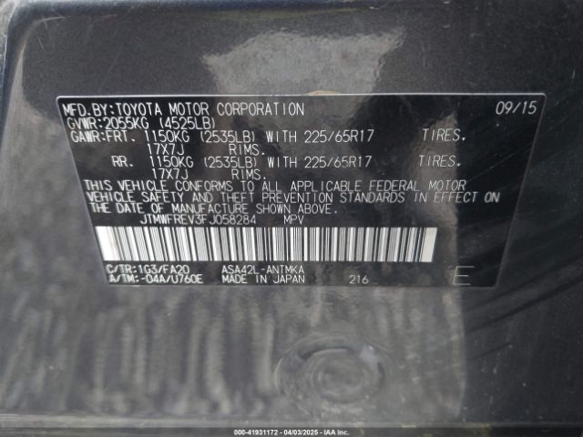 JTMWFREV3FJ058284 Toyota Rav4 Xle