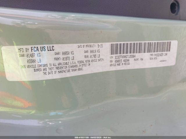 3C3CFFKR0GT125964 Fiat 500 EASY
