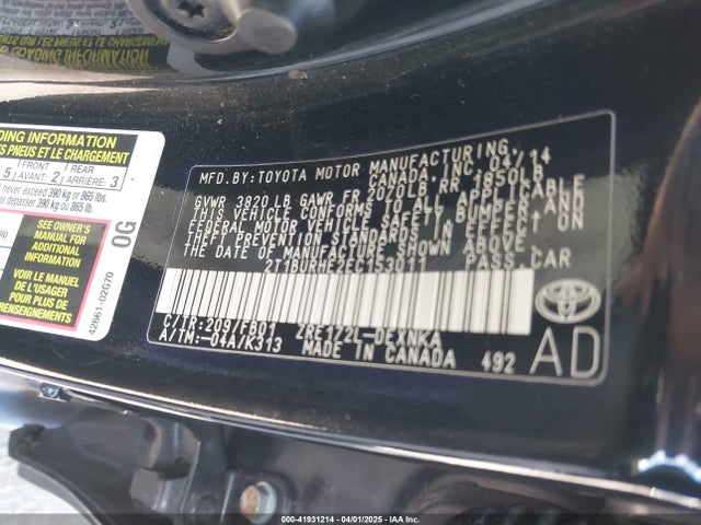 Toyota COROLLA LE 2014 2T1BURHE2EC153011 Image 9