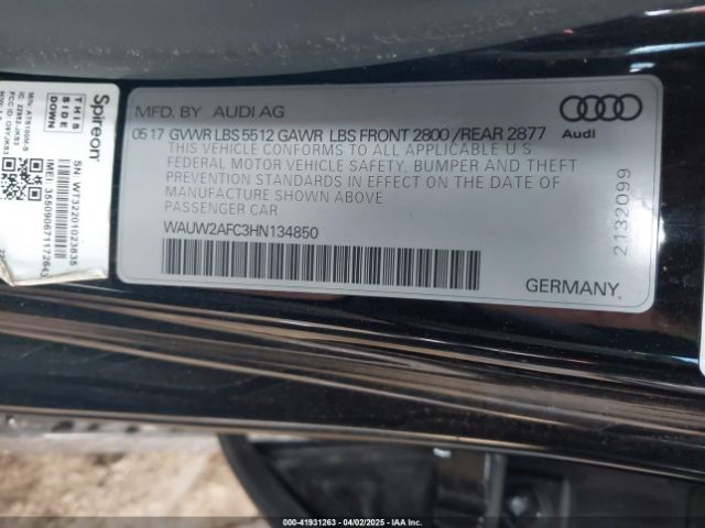 WAUW2AFC3HN134850 Audi A7 3.0t Premium Plus