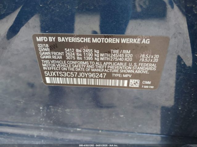 5UXTS3C57J0Y96247 BMW X3 M40i
