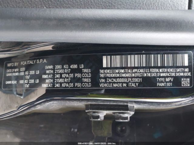 ZACNJBBB9LPL55631 Jeep Renegade Latitude 4x4