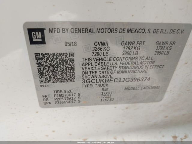 3GCUKREC1JG396374 Chevrolet Silverado 1500 1lt