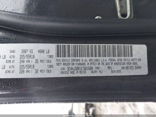 3C4NJDBB1KT601609 Jeep Compass Altitude 4x4