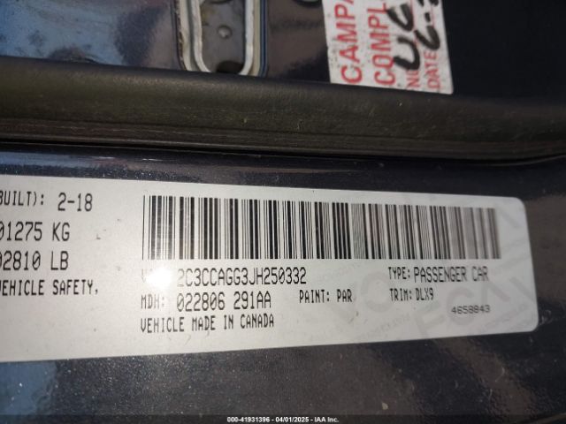 2018 CHRYSLER 300 2C3CCAGG3JH250332 Photo 8