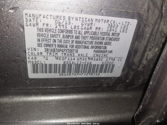 Nissan SENTRA S 2015 3N1AB7AP4FY298718 Image 9
