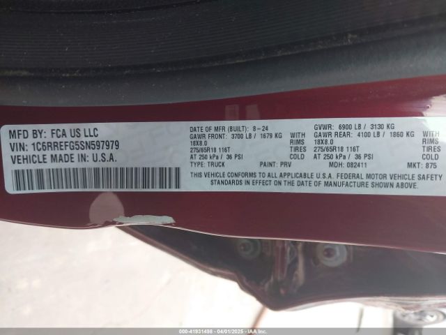 1C6RREFG5SN597979 RAM 1500 Lone Star  4x2 5'7 Box